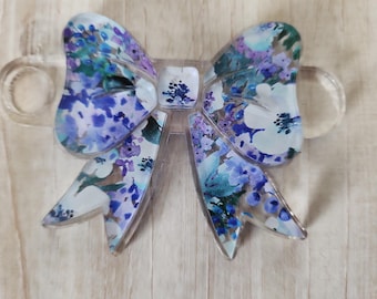 40oz Bow Tumbler Plate - Blue Floral