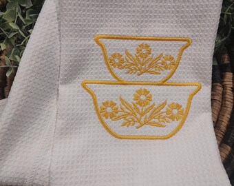 Vintage Bowl "pyrex inspired" Kitchen Towel