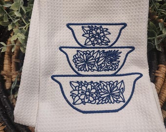 Vintage Bowl "pyrex inspired" Kitchen Towel
