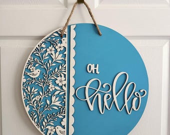 Oh, Hello Bird Door Hanger