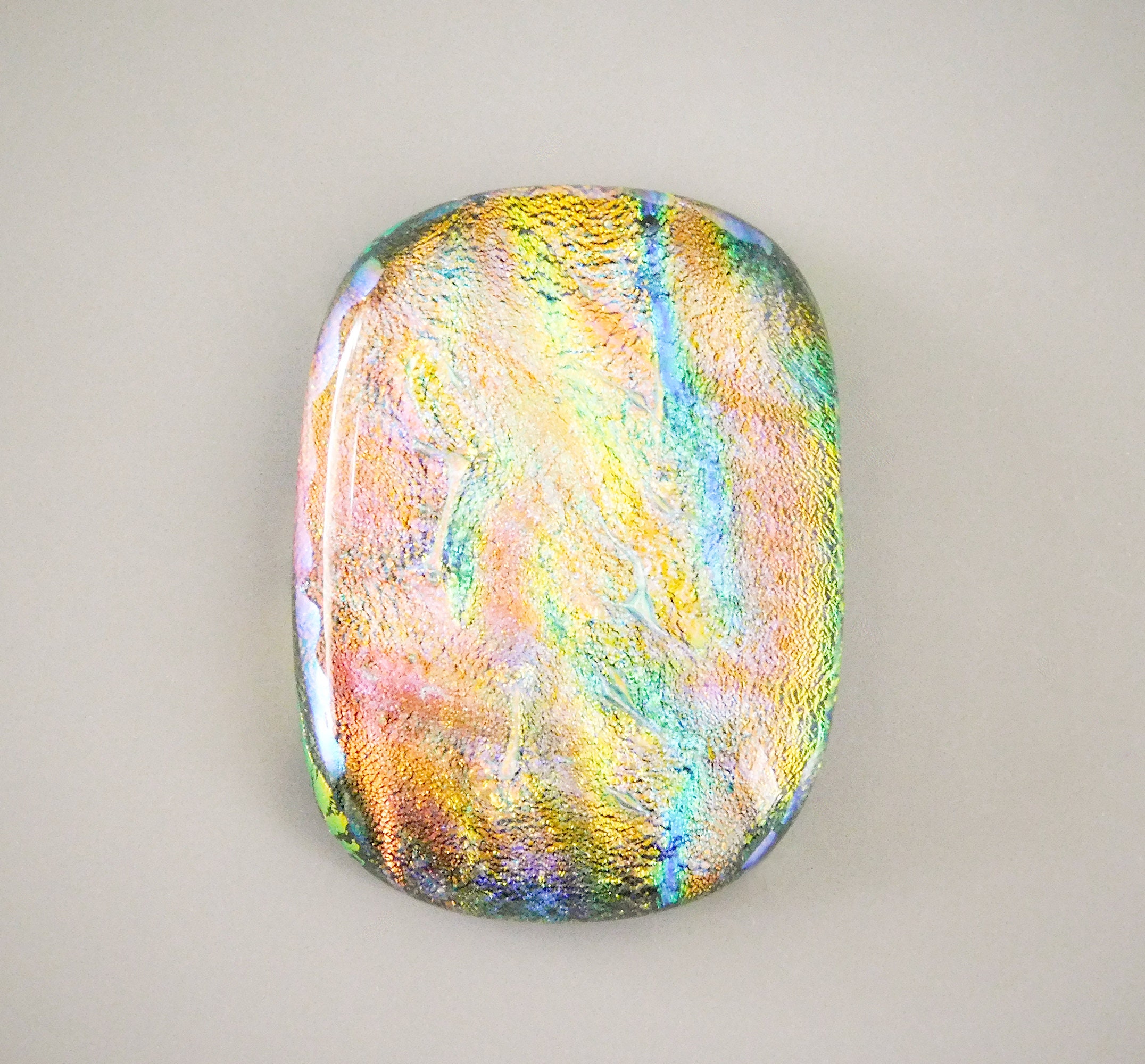 Dichroic Fused Glass Cabochons (3 Piece Lot) 2 –