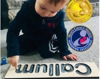 Personalized CHALKBOARD Name Puzzle - Gift For Kids- First Birthday Gift - Wooden Puzzle - Custom Wooden Baby Name Puzzle with Printing
