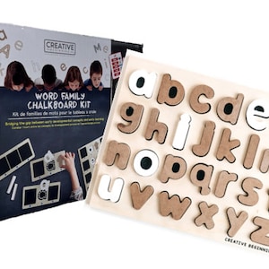 Word Family Chalkboard Kit CVC Word Spelling, Preschool Kindergarten Activities, Sight Word Cards-Reading and Lowercase Bundle