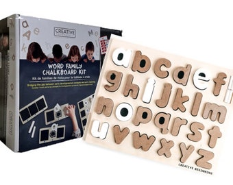 Word Family Chalkboard Kit CVC Word Spelling, Preschool Kindergarten Activities, Sight Word Cards-Reading and Lowercase Bundle