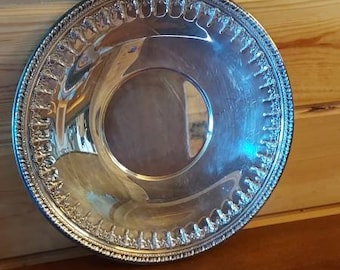 Vintage Reed & Barton Ornate Round Serving Tray or Plate; Silverplated; Wedding or Party Silver Serving Piece; Ships FREE in USA