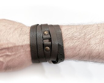 Wrap leather bracelet men