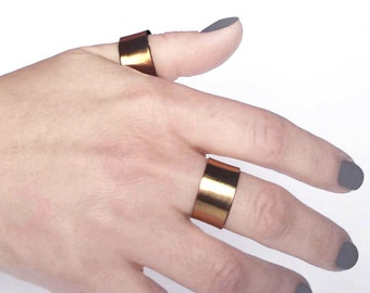 Gold leather ring, engagement ring as couples gift