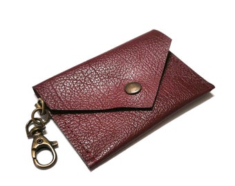 Leather coin purse keychain wallet / Card holder keychain