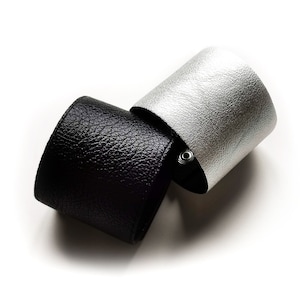 Armreif in Vera Pelle für Sie und Donna, Armreif in Pelle Argento oder Polsino in Pelle Nera