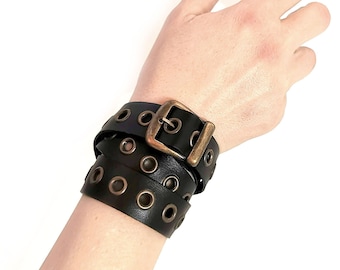 Wrap Leather Cuff Bracelet as Grunge Jewelry