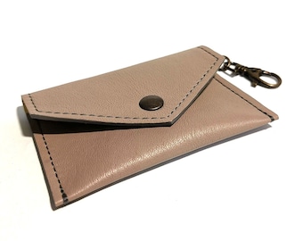 Cool keychain wallet women, leather card holder or leather coin purse