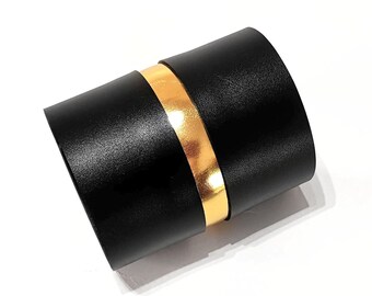 Genderless Wide Leather Cuff Bracelet, Alternative Jewelry