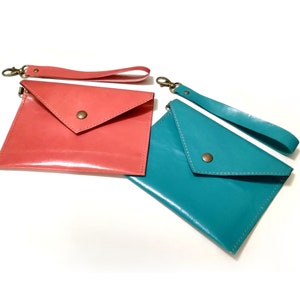Cartera de cuero tipo pulsera o cartera de cuero, billetera para pasaporte, billetera tipo sobre para efectivo o cartera tipo sobre