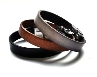 Custom couples bracelet or engraved leather bracelet