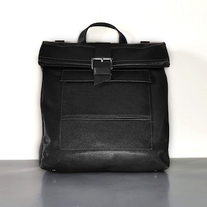 Large leather backpack men, laptop backpack, briefcase backpack convertible