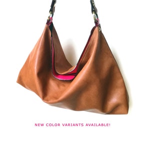 Leather hobo bag, slouchy leather bag or large crossbody bag