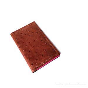 Porta-cartões de couro marrom e rosa ou porta-cartões femininos, porta-cartões de visita