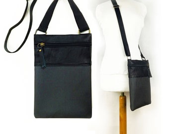 Canvas crossbody bag or small leather bag men