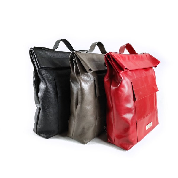 Convertible leather backpack for women, minimalist backpacks