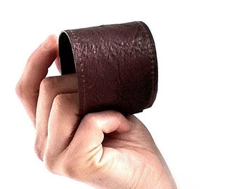 Dark Brown leather cuff bracelet or Leather cuff for him and her, Mens leather cuff or Leather bracelet as Leather jewelry