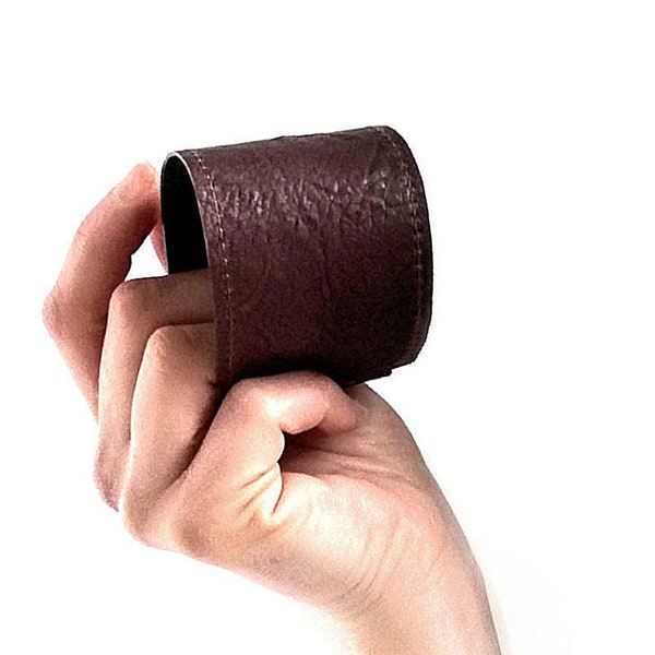 Dark Brown leather cuff bracelet or Leather cuff for him and her, Mens leather cuff or Leather bracelet as Leather jewelry