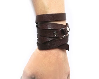 Leather wrap bracelet for women and men, boho jewelry as best friend gift, leather bracelet