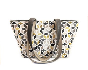 Handmade Leather and Canvas Tote Bag Made in Italy