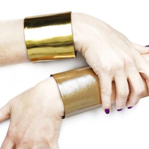 Gold Leather Bracelet, Luxury Bracelet, Wide Leather Bracelets for Women as Gifts for Her