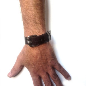 Men's leather bracelet, buckle bracelet as boyfriend gift image 1