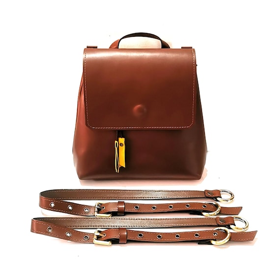 authentic leather backpack purse Women Designer Backpack Small Backpack Coffee Whether you use the backpack straps or grab it by the top handle Genuine Leather Backpack Harlan