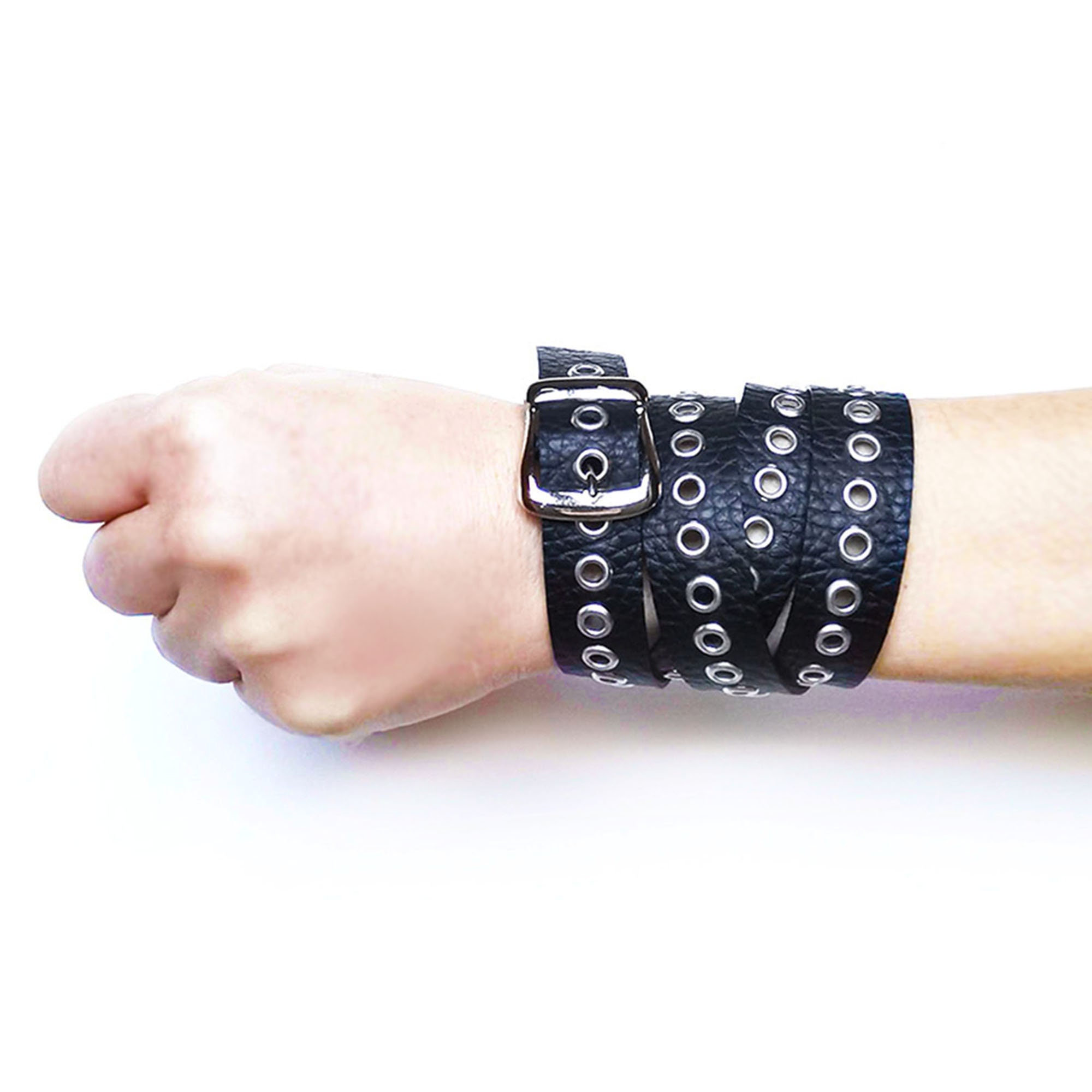 Punk Rock Leather Wrap Bracelet, Spike Bracelet or Leather Cuff