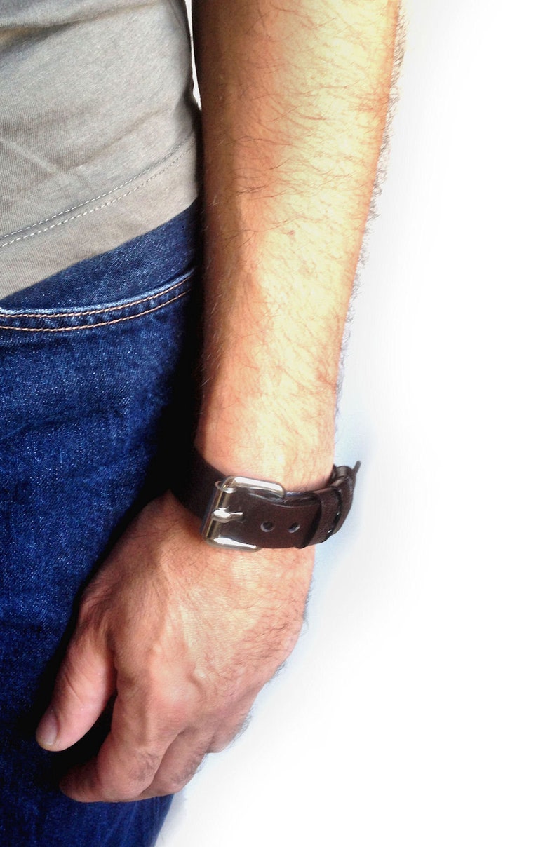 Men's leather bracelet, buckle bracelet as boyfriend gift image 10