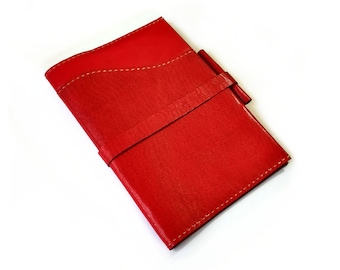 Red Moleskine cover, field notes cover, leather journal cover or leather sketchbook cover