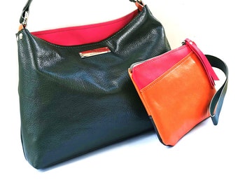 Leather shoulder bag or leather hobo bag, everyday bag