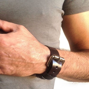 Men's leather bracelet, buckle bracelet as boyfriend gift image 7