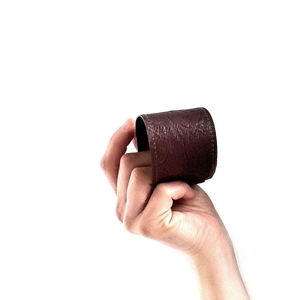 Dark Brown leather cuff bracelet or Leather cuff for him and her, Mens leather cuff or Leather bracelet as Leather jewelry