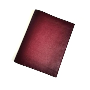 Portada de diario de cuero, cartera de cuero burdeos, portada de cuaderno o portada de cuaderno de bocetos de cuero