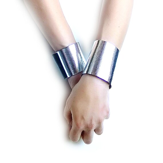 Gold Leather Bracelet Luxury Bangle Wide Leather Cuff Bracelets