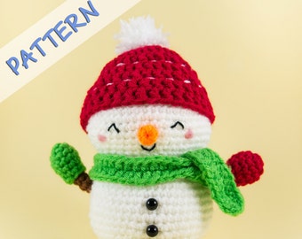 Crochet Snowman Pattern - Snowman Amigurumi Pattern - Snowman Doll Pattern - DIY Christmas Gift - Holiday Crochet Pattern -Jolly the Snowman