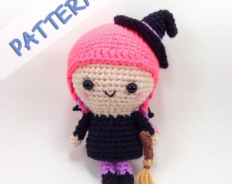 Witch Crochet Pattern - Amigurumi Witch Pattern - DIY Witch - Witch Doll Pattern - Witch Pattern - Halloween Crochet Pattern - Flo the Witch