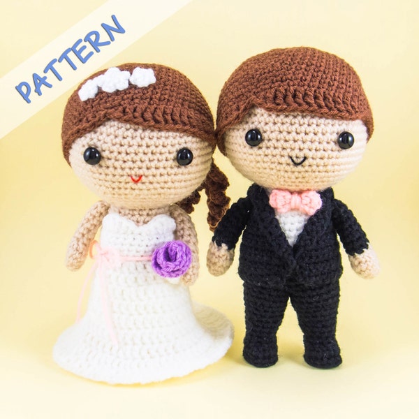 Bride and Groom Amigurumi Pattern - Wedding Crochet pattern - Amigurumi Wedding Pattern - DIY Wedding Gift - DIY wedding Decor