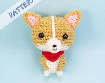 Corgi Crochet Pattern - Dog Amigurumi Pattern - Stuffed Animal Plush toy tutorial - dog lover gift