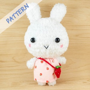 Fluffy Bunny Crochet Amigurumi Pattern -- DIY Stuffed Rabbit Plush Decor for Easter and Nursery