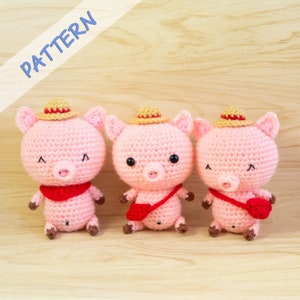 Pig Crochet Pattern, Pig Amigurumi Pattern, Stuffed Animal Pig Plush Pattern, DIY Piggy Crochet Pattern, Crochet Lover Gift