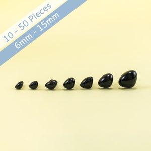 Black Triangle safety noses - 10, 20 or 50 pieces - 6mm, 7mm, 8mm, 9mm, 10mm, 12mm or 15mm  -- for amigurumi, teddy bear, stuffed animal