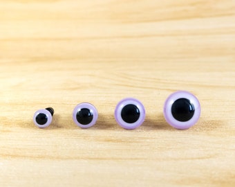 Purple safety eyes -- 6mm, 8mm, 10mm, 12mm -- 5, 10, 25 or 50 pairs -- for amigurumi, dolls, stuffed animals, crochet bears