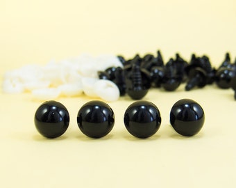 15mm Black Safety Eyes - 5, 10, 25 or 50 pairs  -- for amigurumi, craft, dolls, teddy bear, plush animal, puppet