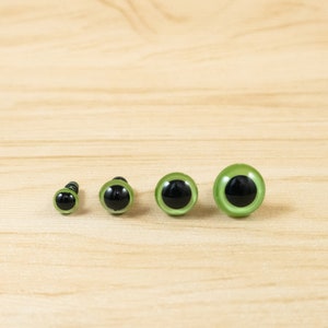 Occhi di sicurezza verde perla -- 6 mm, 8 mm, 10 mm, 12 mm -- 5, 10, 25 o 50 paia -- occhi colorati per amigurumi, peluche all'uncinetto, animali di peluche