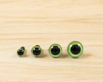 Pearl Green safety eyes -- 6mm, 8mm, 10mm, 12mm -- 5, 10, 25 or 50 pairs -- color eyes for amigurumi, crochet plush toy, stuffed animal