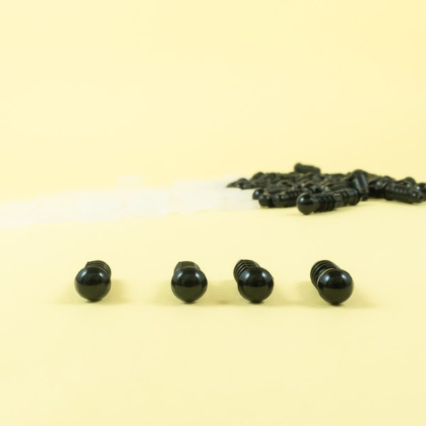 4 mm schwarze Sicherheitsaugen aus Kunststoff – 5, 10, 25 oder 50 Paar – für Amigurumi, Puppen, Stofftiere, Bastelarbeiten